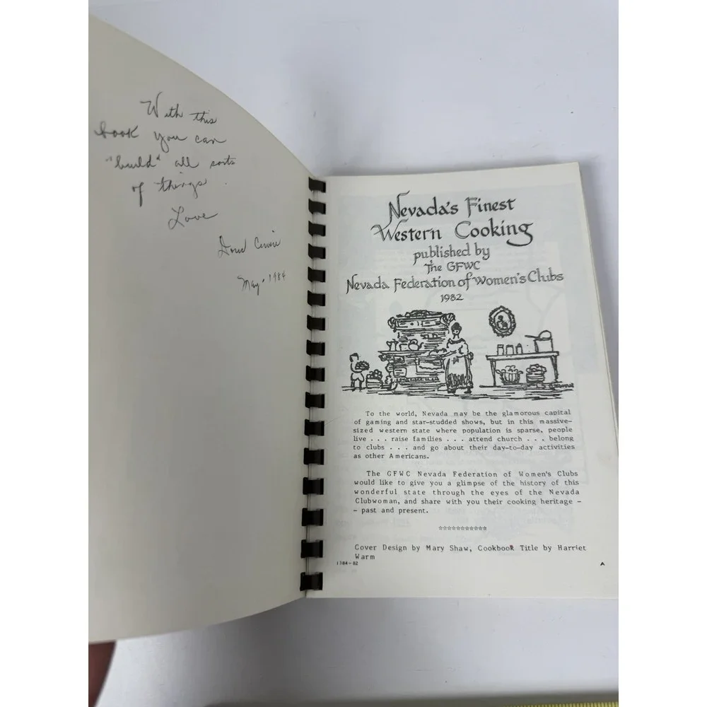 1983 Nevada's‎ Finest Western Cooking Cookbook Women's Club Spiral Vintage